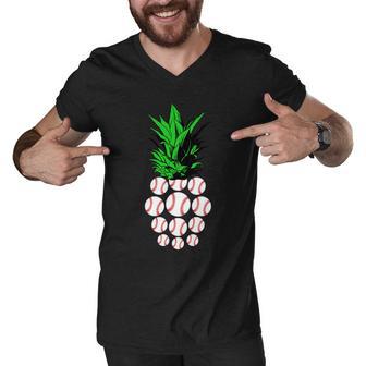 Pineapple Baseball Tshirt Men V-Neck Tshirt - Monsterry AU