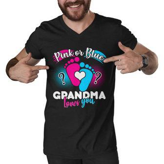 Pink Or Blue Grandma Loves You Tshirt Men V-Neck Tshirt - Monsterry