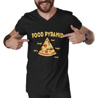 Pizza Food Pyramid Men V-Neck Tshirt - Monsterry DE