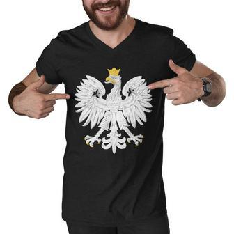 Poland Pride Vintage Eagle Tshirt Men V-Neck Tshirt - Monsterry