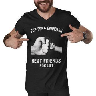 Pop-Pop & Grandson - Best Friends Men V-Neck Tshirt - Seseable