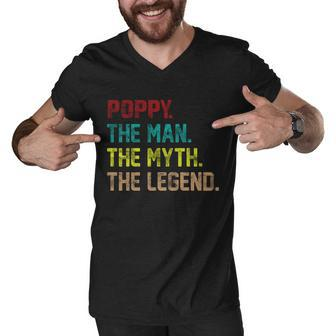 Poppy The Man The Myth The Legend Men V-Neck Tshirt - Monsterry