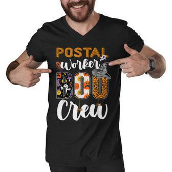 Postal Worker Boo Crew Funny Halloween Technician Matching Men V-Neck Tshirt - Seseable