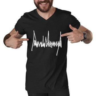 President Donald J Trump Signature Cool Gift Men V-Neck Tshirt - Monsterry UK