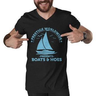 Prestige Worldwide Presents Boats & Hoes Tshirt Men V-Neck Tshirt - Monsterry DE