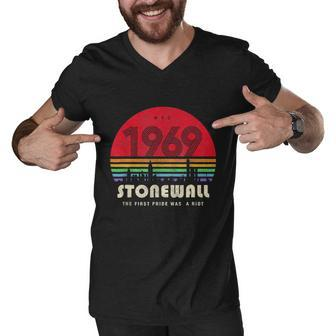 Pride 50Th Anniversary Stonewall 1969 Was A Riot Lgbtq Men V-Neck Tshirt - Monsterry UK