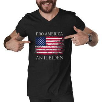 Pro America Anti Biden Flag Impeach Joe Biden Anti Biden Tshirt Men V-Neck Tshirt - Monsterry AU
