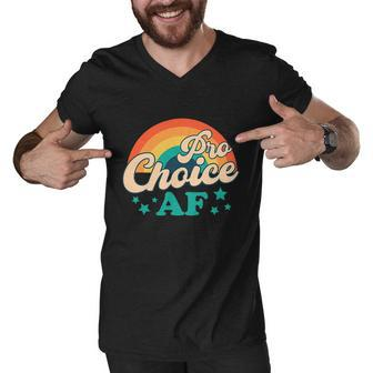 Pro Choice Af Reproductive Rights Rainbow Vintage Men V-Neck Tshirt - Monsterry DE