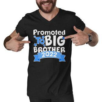 Promoted To Big Brother 2022 Blue Banner Men V-Neck Tshirt - Monsterry