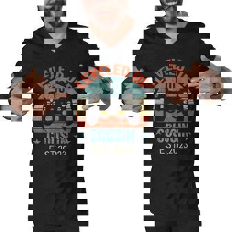 Promoted To Cousin 2023 Leveled Up To Cousin Men V-Neck Tshirt - Thegiftio