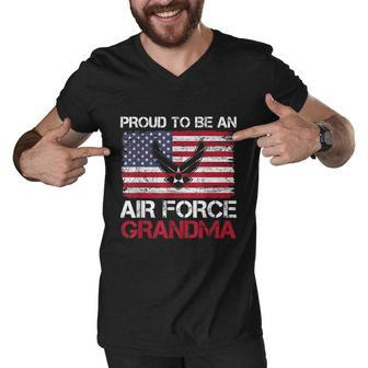 Proud Air Force Grandma Funny American Flag Men V-Neck Tshirt - Monsterry UK
