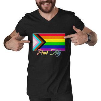 Proud Ally Vintage Men V-Neck Tshirt - Monsterry AU