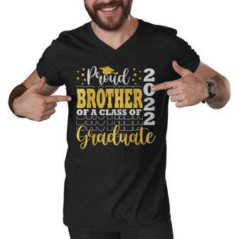 Proud Brother Of A Class Of 2022 Graduate Senior 22 V2 Men V-Neck Tshirt - Thegiftio UK