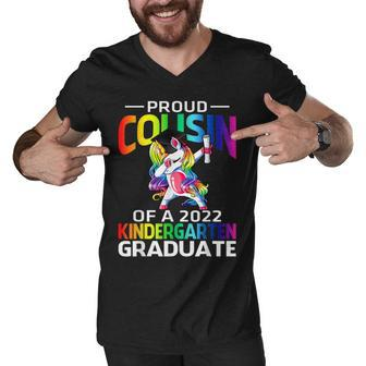 Proud Cousin Of A 2022 Kindergarten Graduate Unicorn Men V-Neck Tshirt - Thegiftio UK