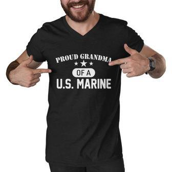 Proud Grandma Of A US Marine Men V-Neck Tshirt - Monsterry