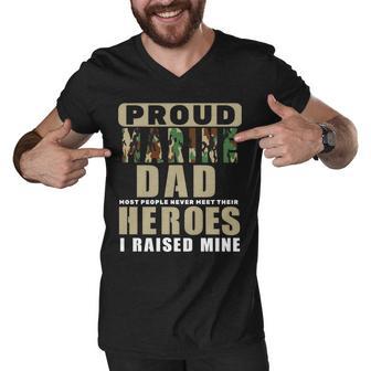 Proud Marine Dad Tshirt Men V-Neck Tshirt - Monsterry UK