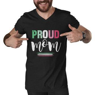 Proud Mom Abrosexual Flag Lgbtq Mothers Day Abrosexual Gift Men V-Neck Tshirt - Monsterry UK