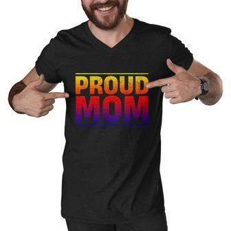 Proud Mom Abrosexual Flag Lgbtq Queer Mothers Day Abrosexual Gift Men V-Neck Tshirt - Monsterry AU