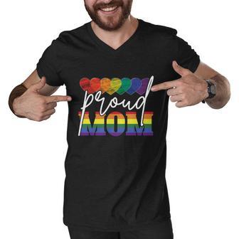 Proud Mom Mothers Day Gift Lgbtq Rainbow Flag Gay Pride Lgbt Gift V2 Men V-Neck Tshirt - Monsterry DE