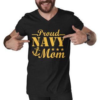 Proud Navy Mom Tshirt Men V-Neck Tshirt - Monsterry