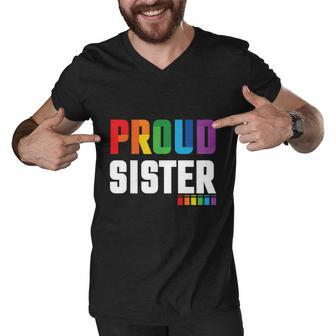 Proud Sister Gay Pride Month Lbgt Men V-Neck Tshirt - Monsterry UK