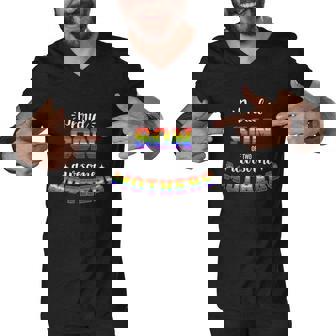 Proud Son Awesome Lesbian Mothers Family Rainbow Pride Gift Graphic Design Printed Casual Daily Basic V2 Men V-Neck Tshirt - Thegiftio