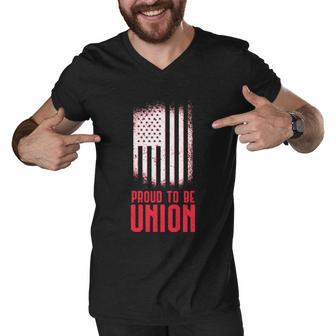 Proud To Be Union Skilled Labor Worker Labor Day Gift Meaningful Gift Men V-Neck Tshirt - Thegiftio UK