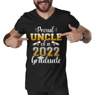 Proud Uncle Of A Class Of 2022 Graduate Senior Graduation Men V-Neck Tshirt - Thegiftio