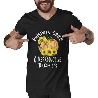 Pumpkin Spice And Reproductive Rights Fall Feminist Choice Funny Gift Men V-Neck Tshirt - Monsterry