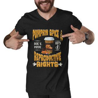 Pumpkin Spice And Reproductive Rights Fall Feminist Choice Gift V5 Men V-Neck Tshirt - Monsterry DE