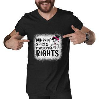 Pumpkin Spice Reproductive Rights Pro Choice Feminist Rights Cool Gift Men V-Neck Tshirt - Monsterry