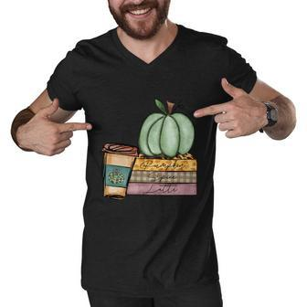 Pumpkin Spill Lette Thanksgiving Quote Men V-Neck Tshirt - Monsterry AU