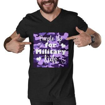 Purple Up For Military Kids Awareness Men V-Neck Tshirt - Monsterry UK