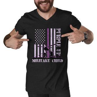 Purple Up Military Child Tshirt Men V-Neck Tshirt - Monsterry DE