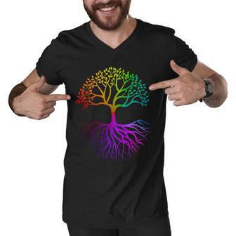 Rainbow Colorful - Tree Of Life Tshirt Men V-Neck Tshirt - Monsterry UK