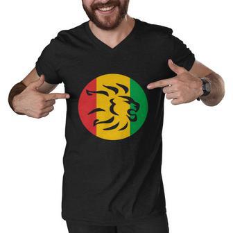 Rasta Lion Head Reggae Dub Step Music Dance Tshirt Men V-Neck Tshirt - Monsterry AU