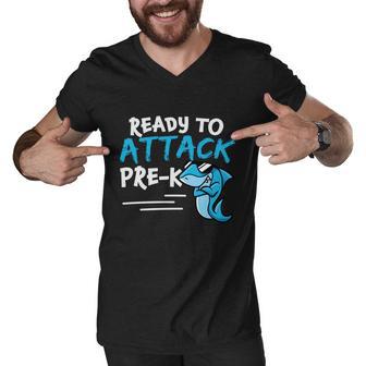 Ready To Attack Prek Shark Back To School Men V-Neck Tshirt - Monsterry UK