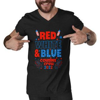 Red White & Blue Cousin Crew 2022 Cousin Crew 4Th Of July Men V-Neck Tshirt - Monsterry AU