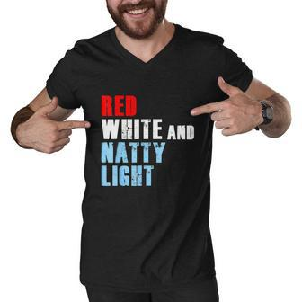 Red White & Nattylight For Mens Womens 4Th Of July Men V-Neck Tshirt - Monsterry AU