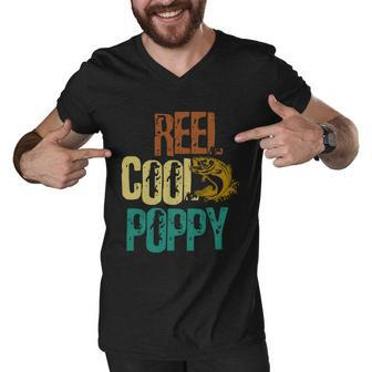 Reel Cool Poppy Vintage Fishing Men V-Neck Tshirt - Monsterry AU