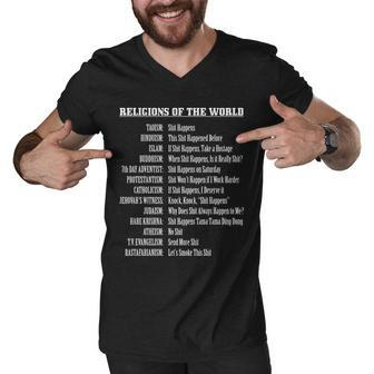 Religions Of The World Tshirt Men V-Neck Tshirt - Monsterry UK