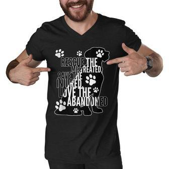Rescue Save Love - Cute Animal Rescue Dog Cat Lovers  Men V-Neck Tshirt