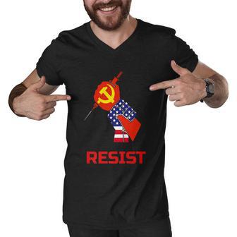 Resist Anti Vaccine Mandates And Communisum Premium Tshirt Men V-Neck Tshirt - Monsterry AU