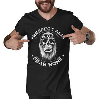 Respect All - Fear None Men V-Neck Tshirt - Seseable