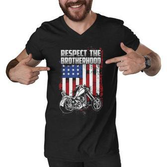 Respect Brotherhood Men V-Neck Tshirt - Seseable
