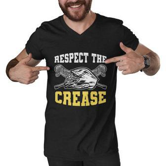 Respect The Crease Lacrosse Goalie Lacrosse Plus Size Shirts For Men And Women Men V-Neck Tshirt - Monsterry