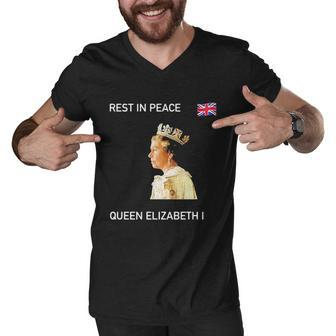 Rest In Peace Queen Elizabeth II Rip 1926-2022  Men V-Neck Tshirt