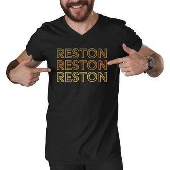 Reston Va - Local Reston Souvenir Gift Men V-Neck Tshirt - Thegiftio UK