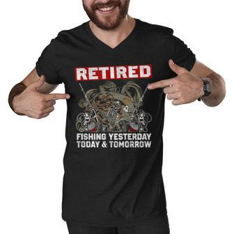 Retired Fishing Everyday Men V-Neck Tshirt - Seseable
