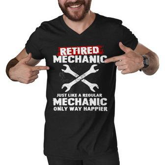Retired Mechanic V2 Men V-Neck Tshirt - Seseable